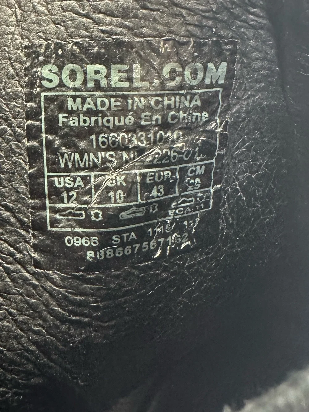 Sorel Women’s Joanie II Black Leather Suede Wedge Ankle Strap Sandals- Size 12